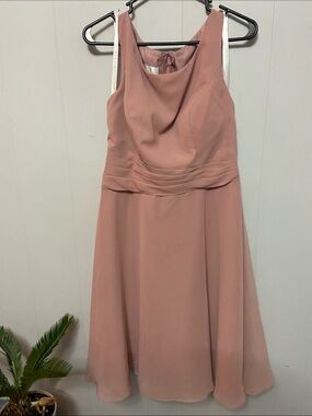 Azazie Dusty Rose Midi Bridesmaid Mother of Bride Dress A12.